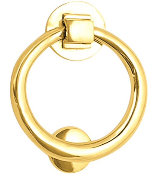 Traditional 5 Inch Brass Ring Door Knocker