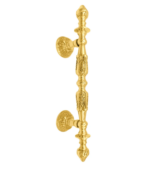 8 Inch (4 1/2 Inch C-C) Solid Brass French Empire Door Pull